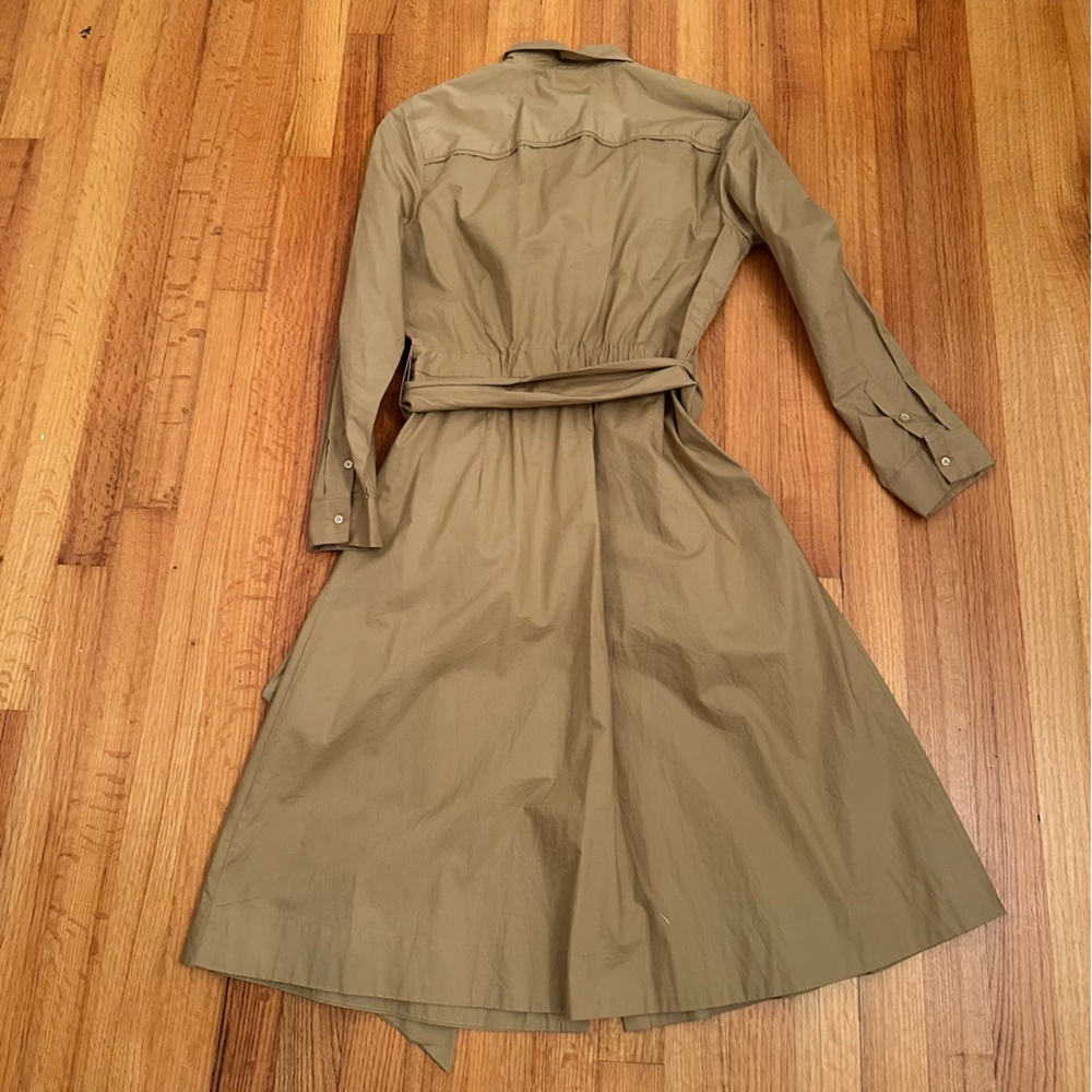 J. Crew Tie-Waist Shirtdress in cotton poplin Tan khaki color Size 4(#2) - Picture 16 of 16
